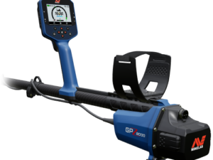 Detector de oro profesional Minelab GPZ 8000 con bobina Z-Set sobre fondo blanco
