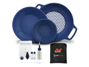 Kit de bateo para oro Minelab PRO-GOLD Premium con bateas, tamiz, lupa y accesorios