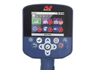 Panel con pantalla y botones del detector de oro Minelab GPZ 7000 en modo Detect